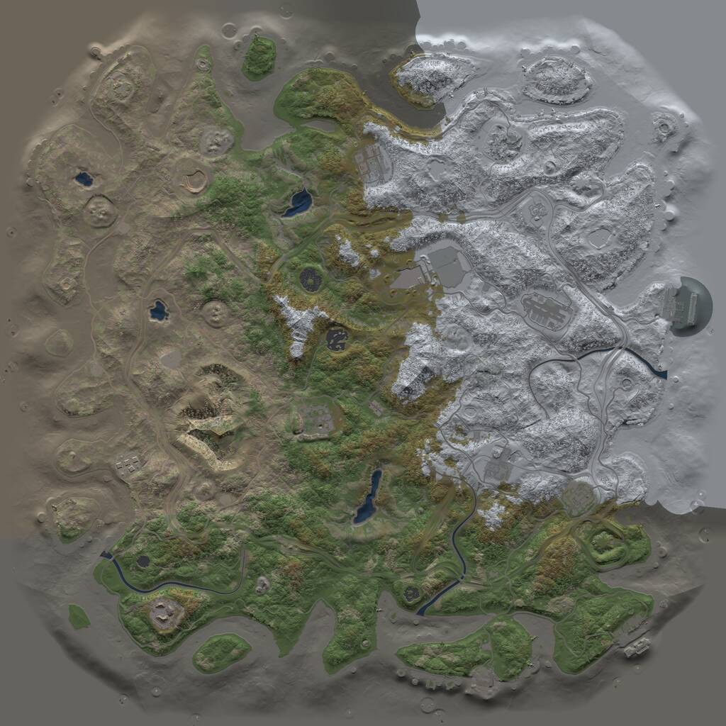 Rust Map: Procedural Map, Size: 4800, Seed: 349875634, 17 Monuments