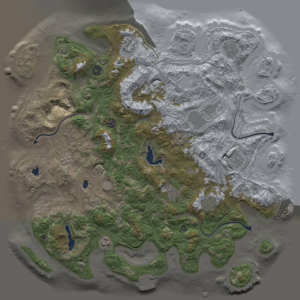 Rust Map: Procedural Map, Size: 4500, Seed: 523078751, 15 Monuments