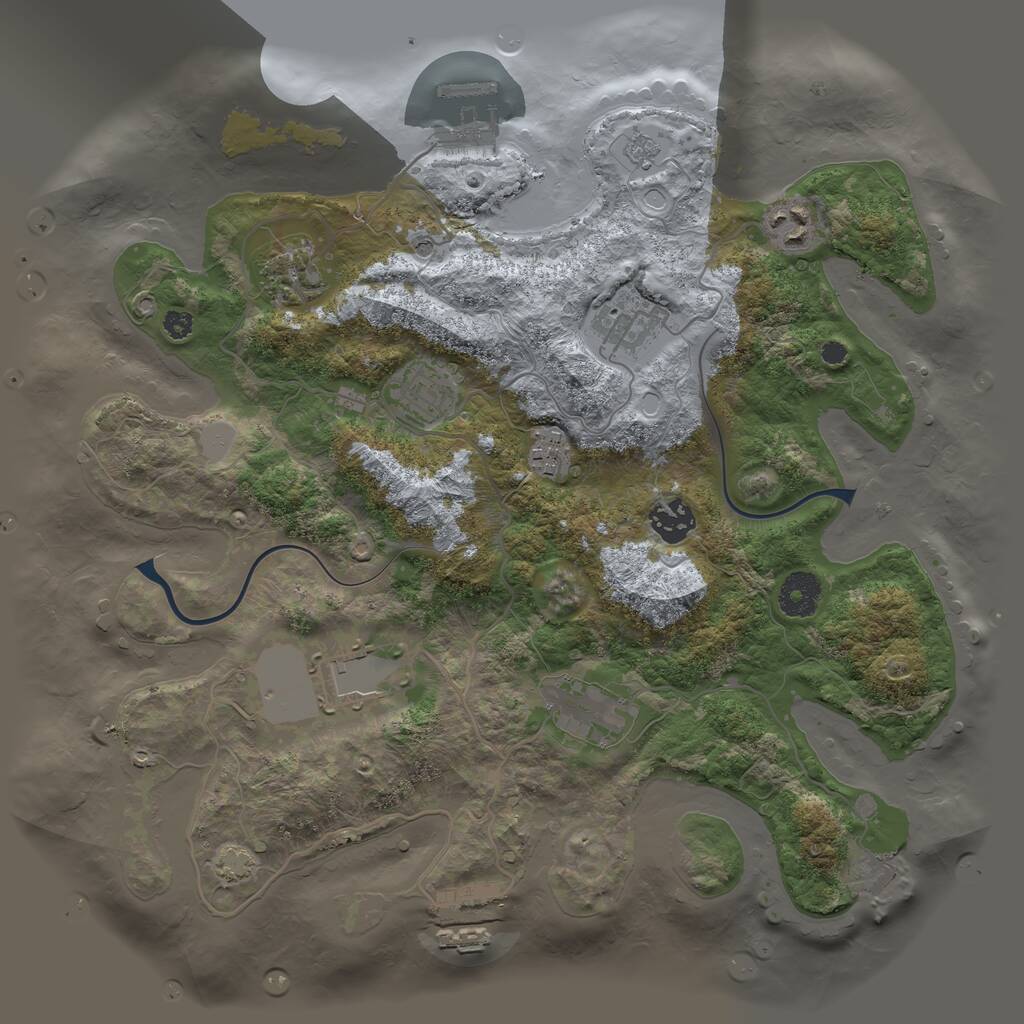 Rust Map: Procedural Map, Size: 3500, Seed: 737926944, 14 Monuments