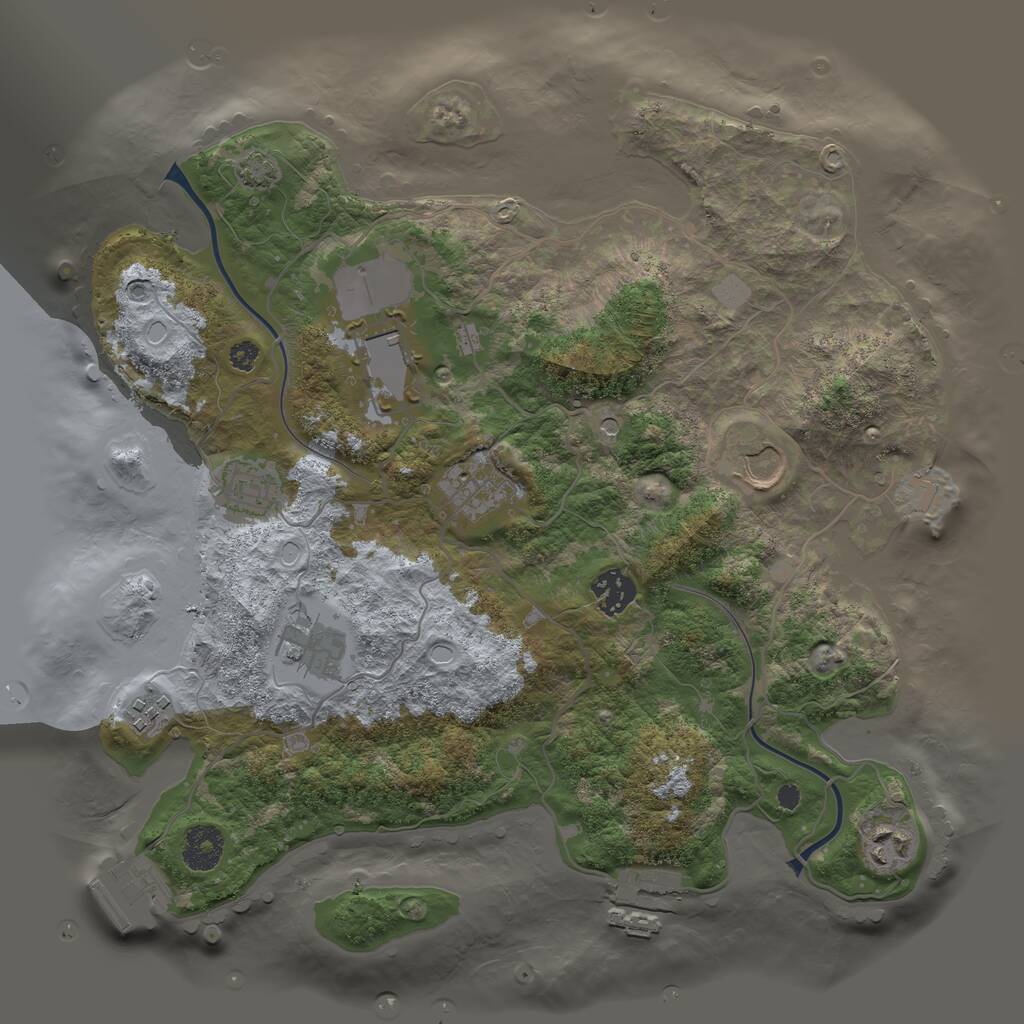 Rust Map: Procedural Map, Size: 3500, Seed: 74966610, 13 Monuments