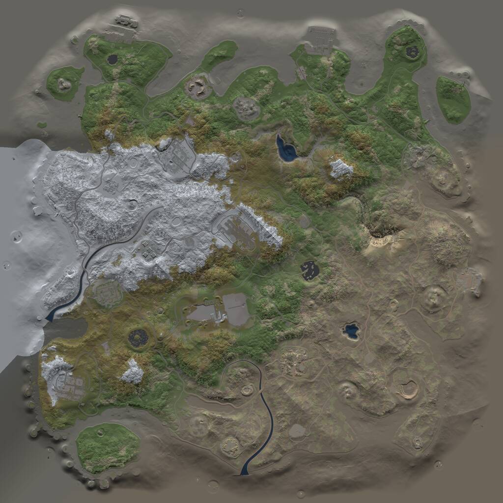 Rust Map: Procedural Map, Size: 4000, Seed: 90882063, 16 Monuments