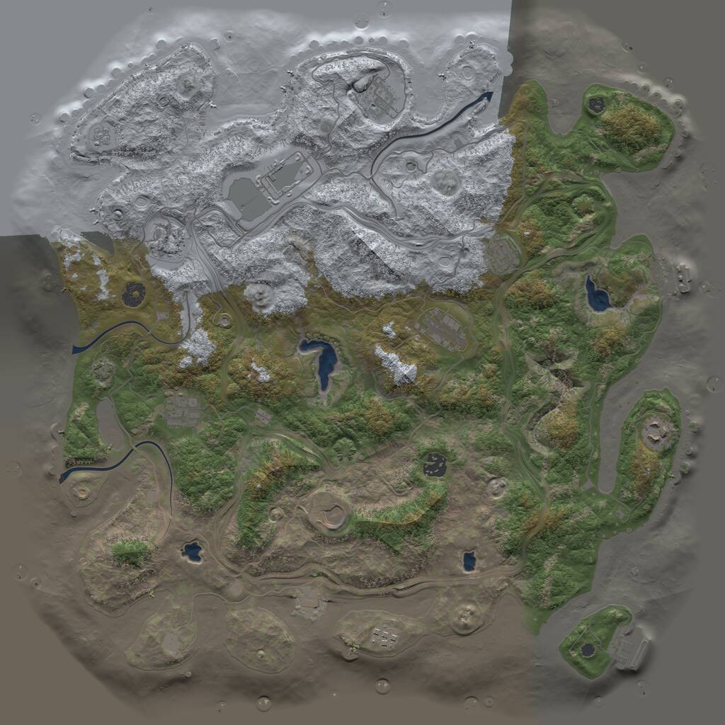 Rust Map: Procedural Map, Size: 4500, Seed: 1034881497, 16 Monuments