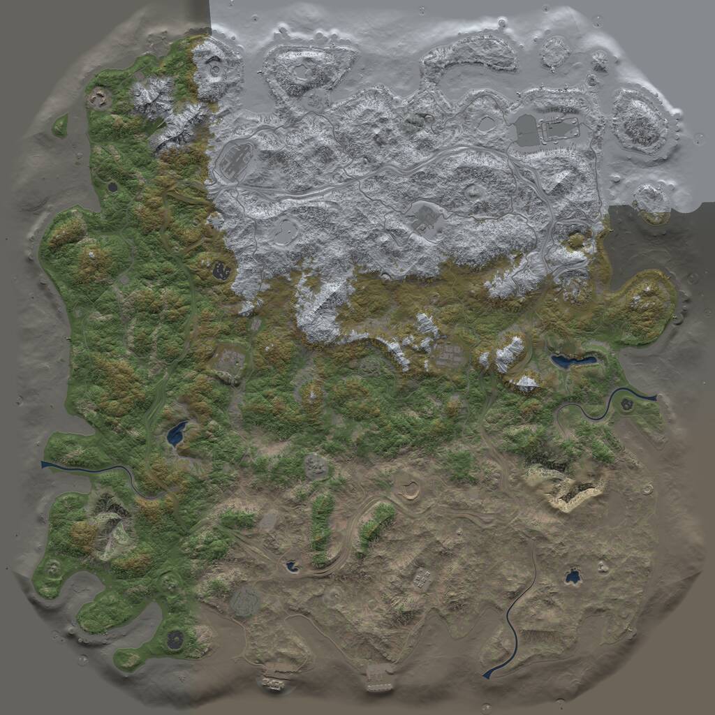 Rust Map: Procedural Map, Size: 6000, Seed: 108414107, 17 Monuments