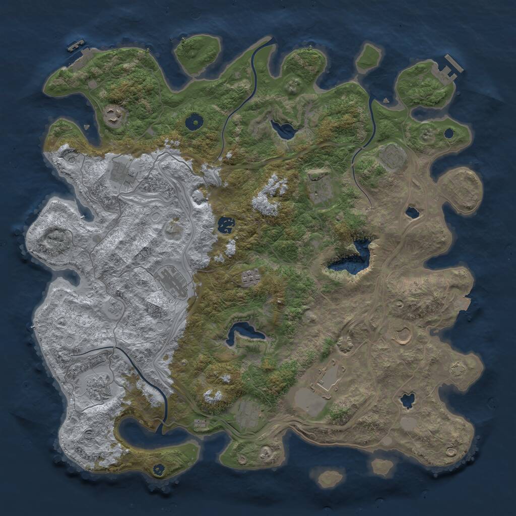 Rust Map: Procedural Map, Size: 4500, Seed: 1661419472, 17 Monuments