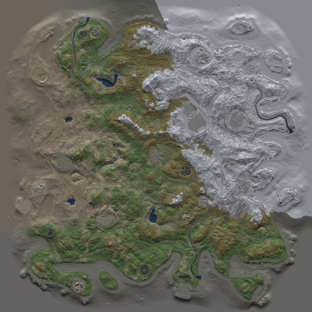 Rust Map: Procedural Map, Size: 4750, Seed: 969638379, 17 Monuments