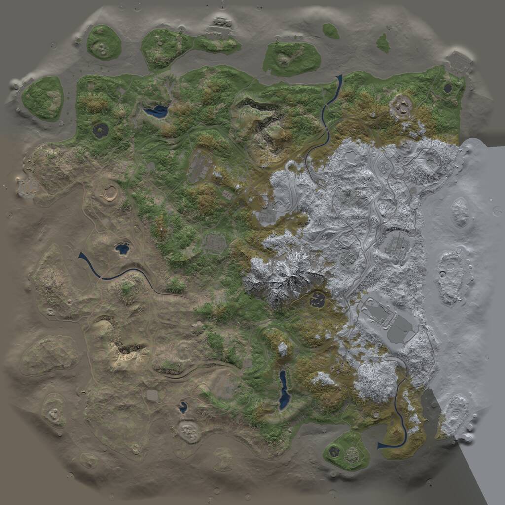 Rust Map: Procedural Map, Size: 5000, Seed: 51655761, 17 Monuments