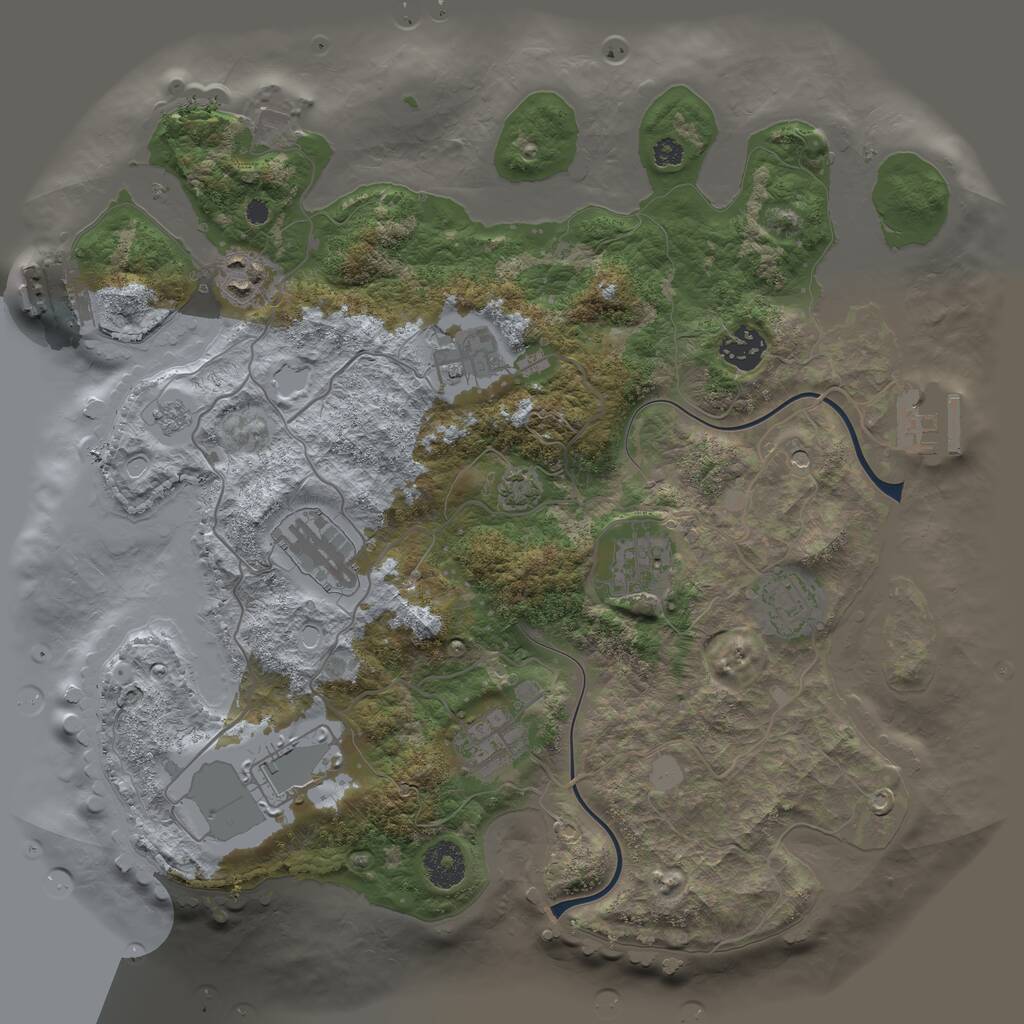 Rust Map: Procedural Map, Size: 3500, Seed: 764034706, 14 Monuments