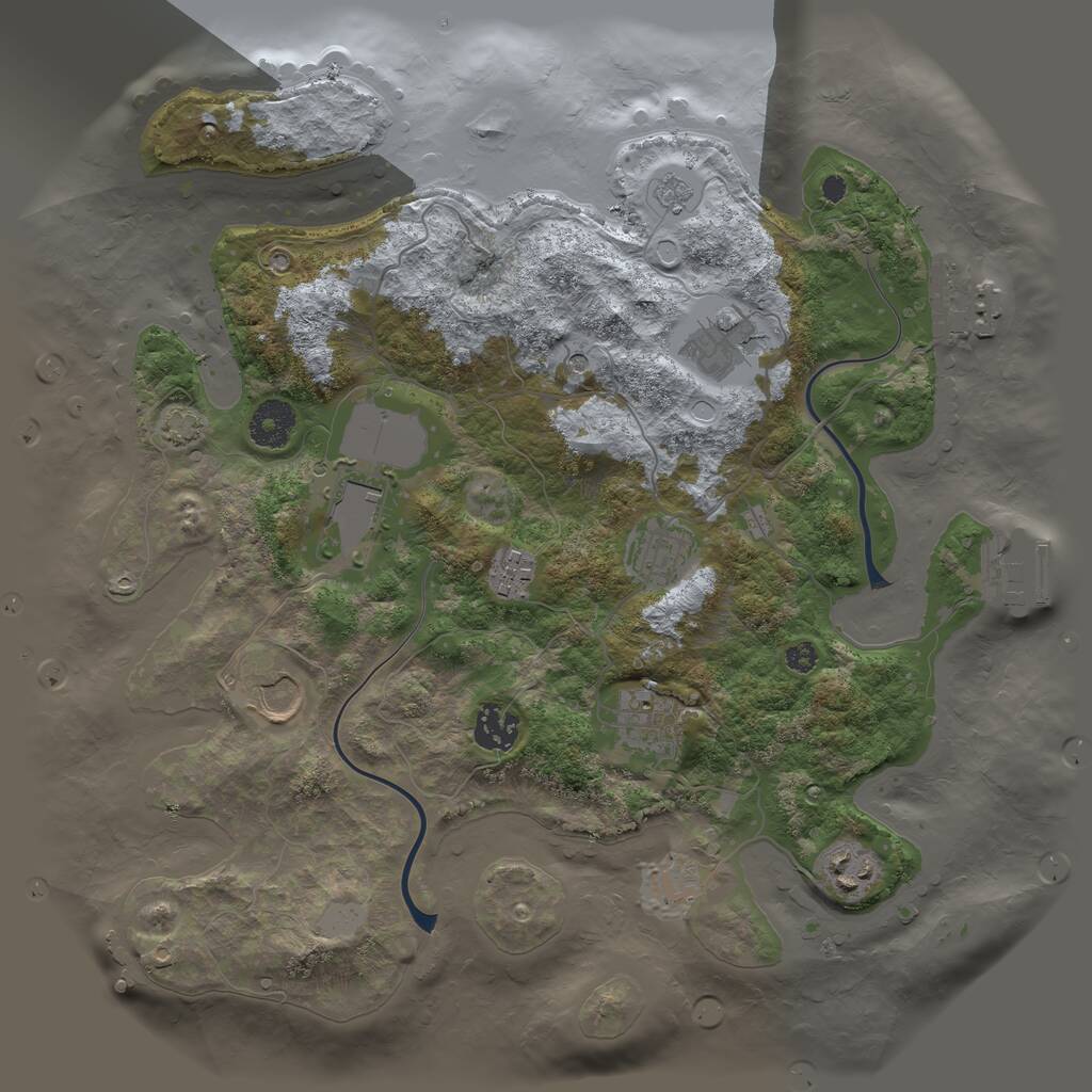 Rust Map: Procedural Map, Size: 3500, Seed: 311383223, 14 Monuments