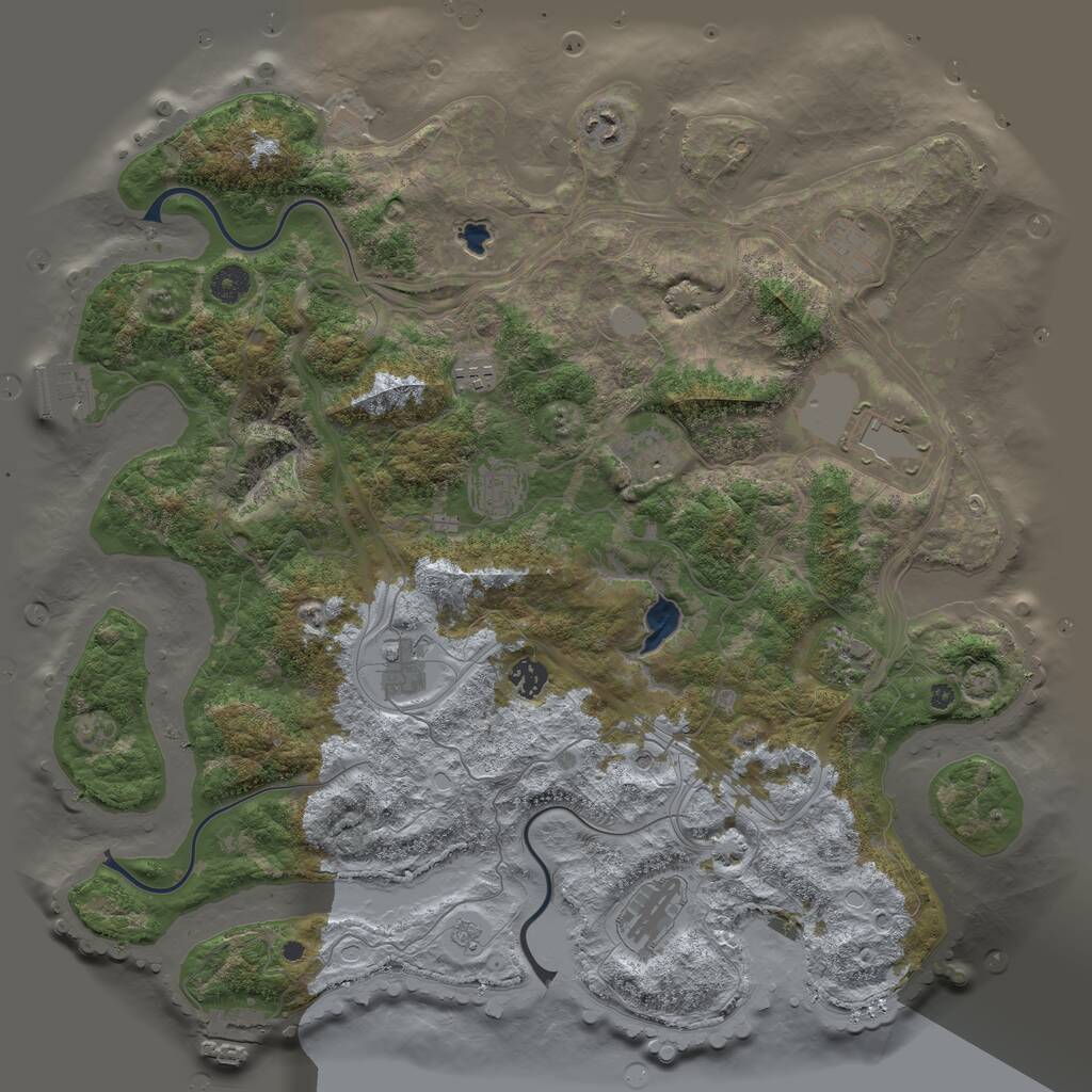 Rust Map: Procedural Map, Size: 4301, Seed: 594279889, 16 Monuments