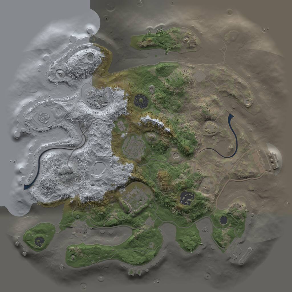 Rust Map: Procedural Map, Size: 3000, Seed: 1896772393, 10 Monuments