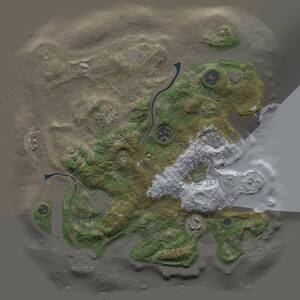 Thumbnail Rust Map: Procedural Map, Size: 3000, Seed: 1950414899, 11 Monuments