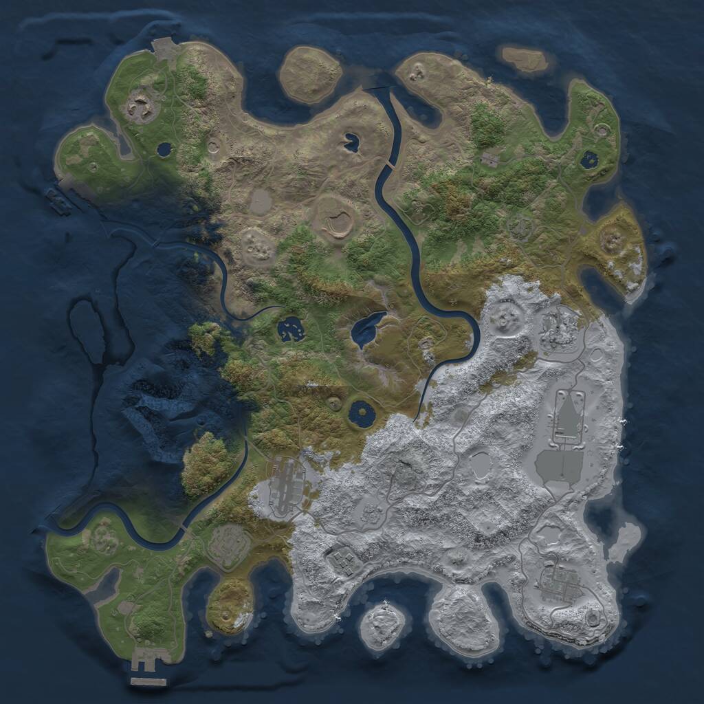 Rust Map: Procedural Map, Size: 4000, Seed: 25714, 15 Monuments