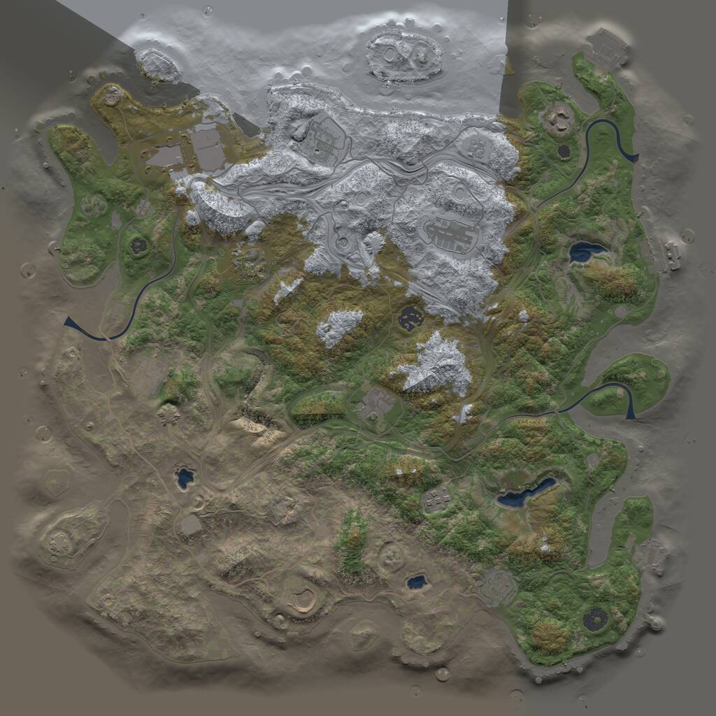 Rust Map: Procedural Map, Size: 4500, Seed: 881096788, 17 Monuments