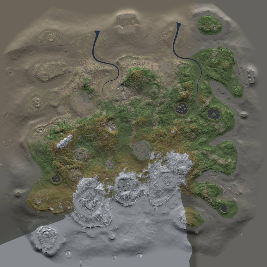 Rust Map: Procedural Map, Size: 3300, Seed: 405437659, 11 Monuments