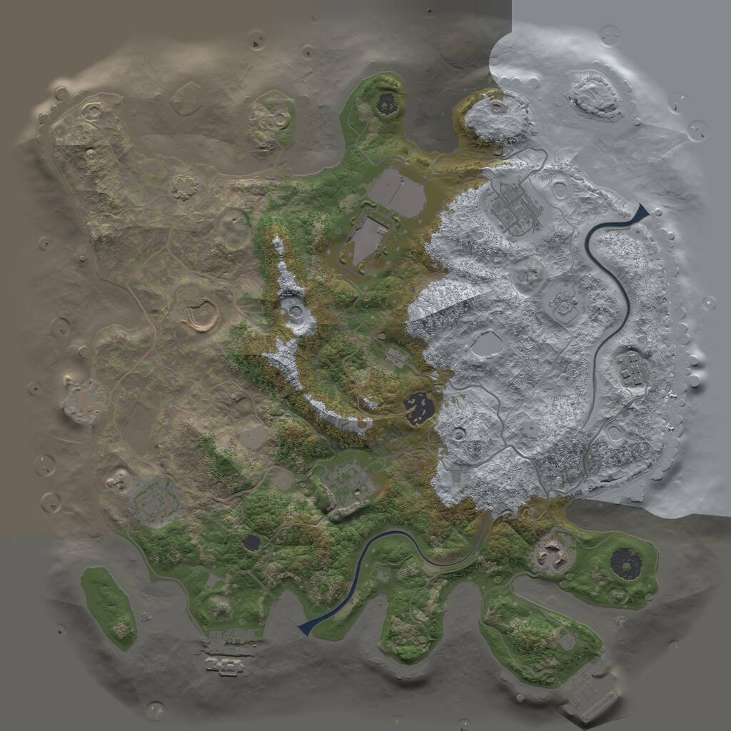 Rust Map: Procedural Map, Size: 3500, Seed: 131801274, 14 Monuments