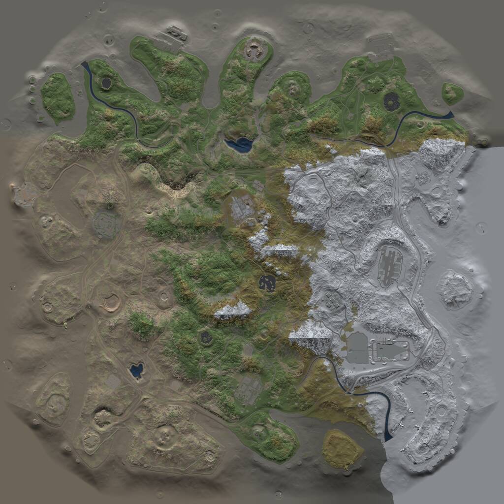 Rust Map: Procedural Map, Size: 4250, Seed: 1887130706, 15 Monuments