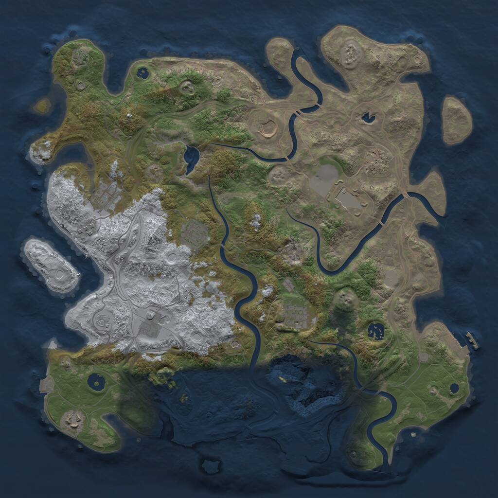 Rust Map: Procedural Map, Size: 4250, Seed: 165147723, 16 Monuments