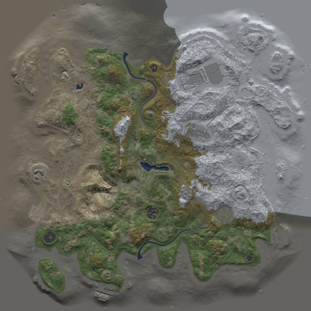 Rust Map: Procedural Map, Size: 4000, Seed: 758148735, 12 Monuments