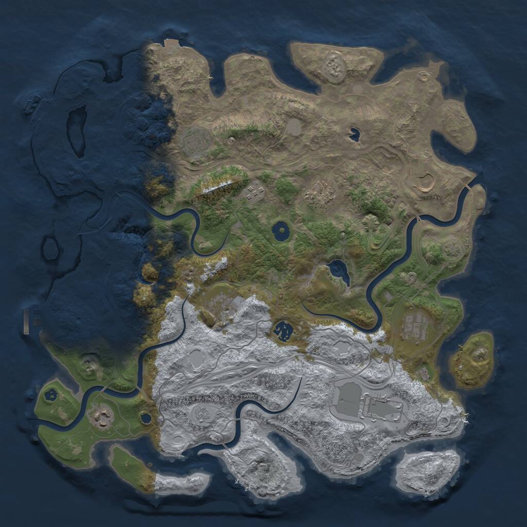 Rust Map: Procedural Map, Size: 4250, Seed: 18468752, 15 Monuments