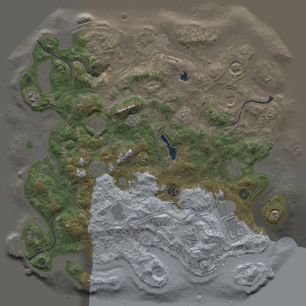 Rust Map: Procedural Map, Size: 4250, Seed: 18468752, 16 Monuments