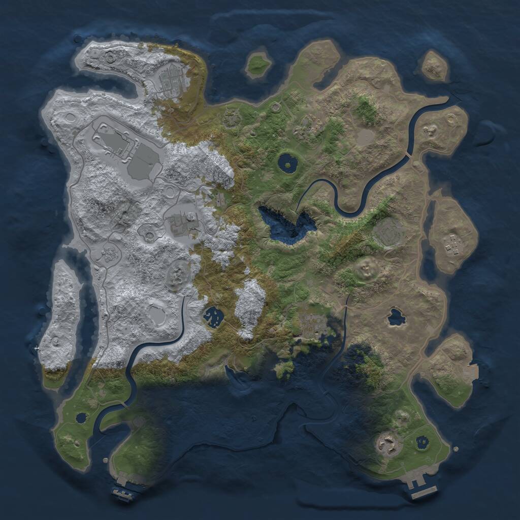 Rust Map: Procedural Map, Size: 4000, Seed: 1438534546, 15 Monuments
