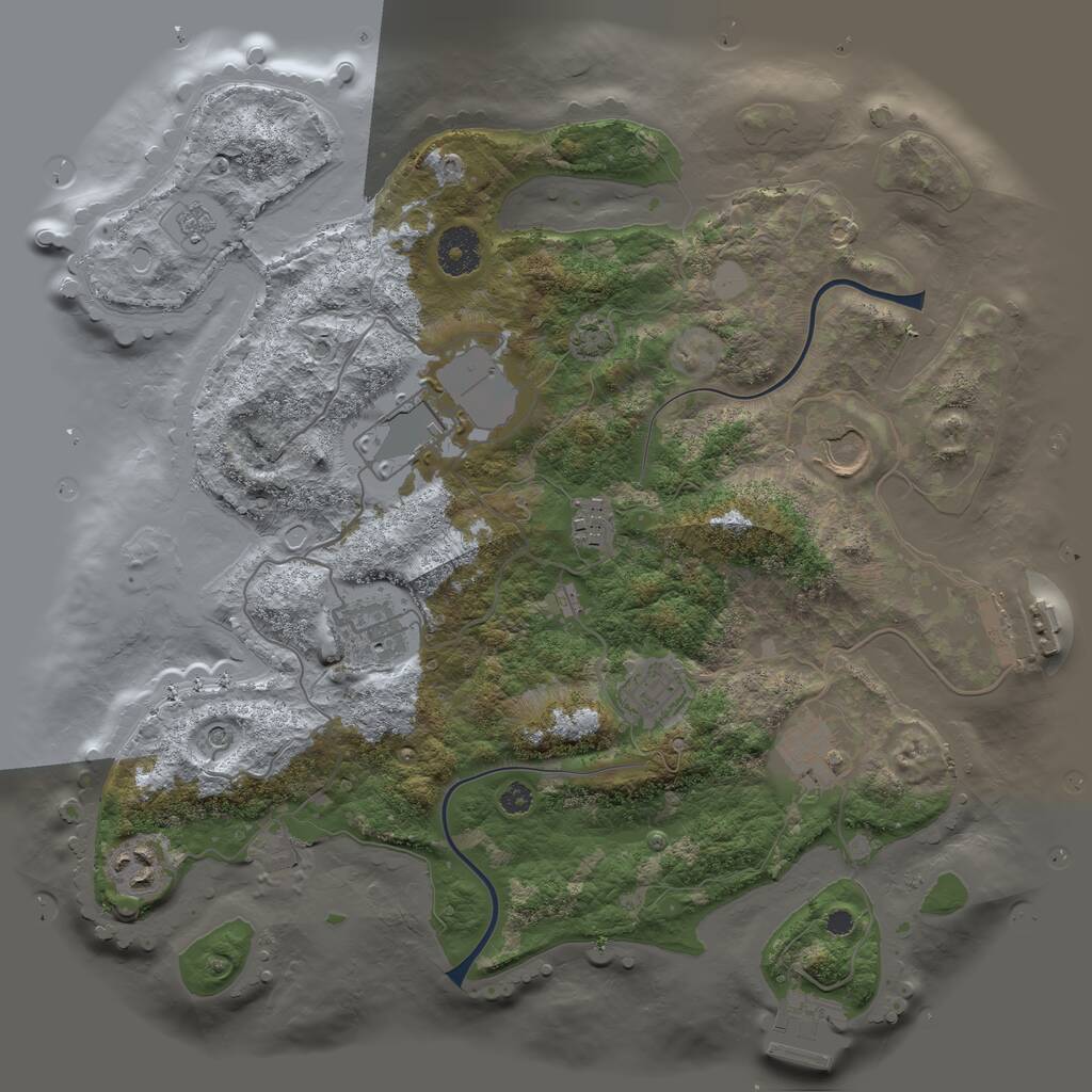 Rust Map: Procedural Map, Size: 3500, Seed: 68126369, 13 Monuments