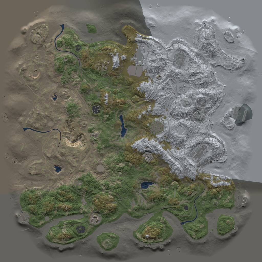 Rust Map: Procedural Map, Size: 4500, Seed: 1046680227, 15 Monuments