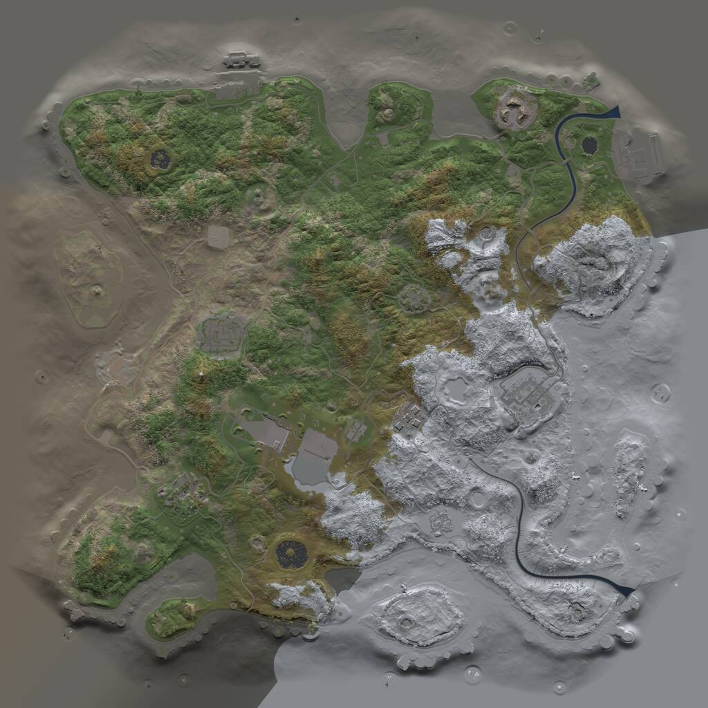 Rust Map: Procedural Map, Size: 3500, Seed: 40554789, 12 Monuments