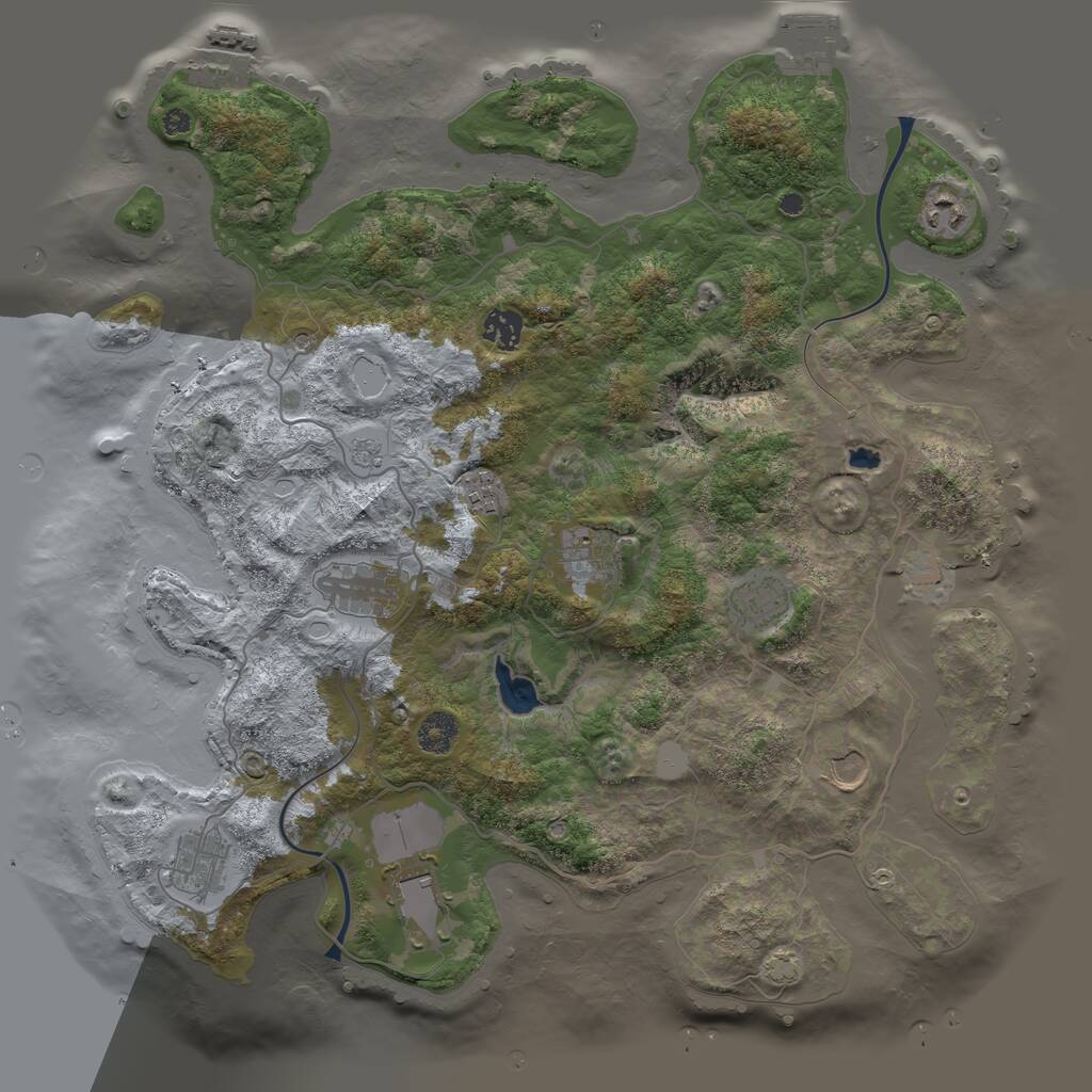 Rust Map: Procedural Map, Size: 4000, Seed: 1141366157, 15 Monuments