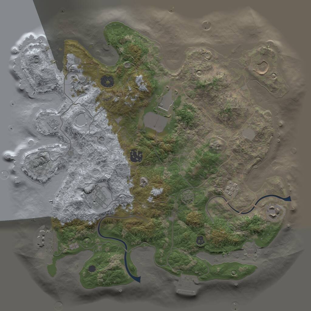 Rust Map: Procedural Map, Size: 3500, Seed: 680263407, 13 Monuments