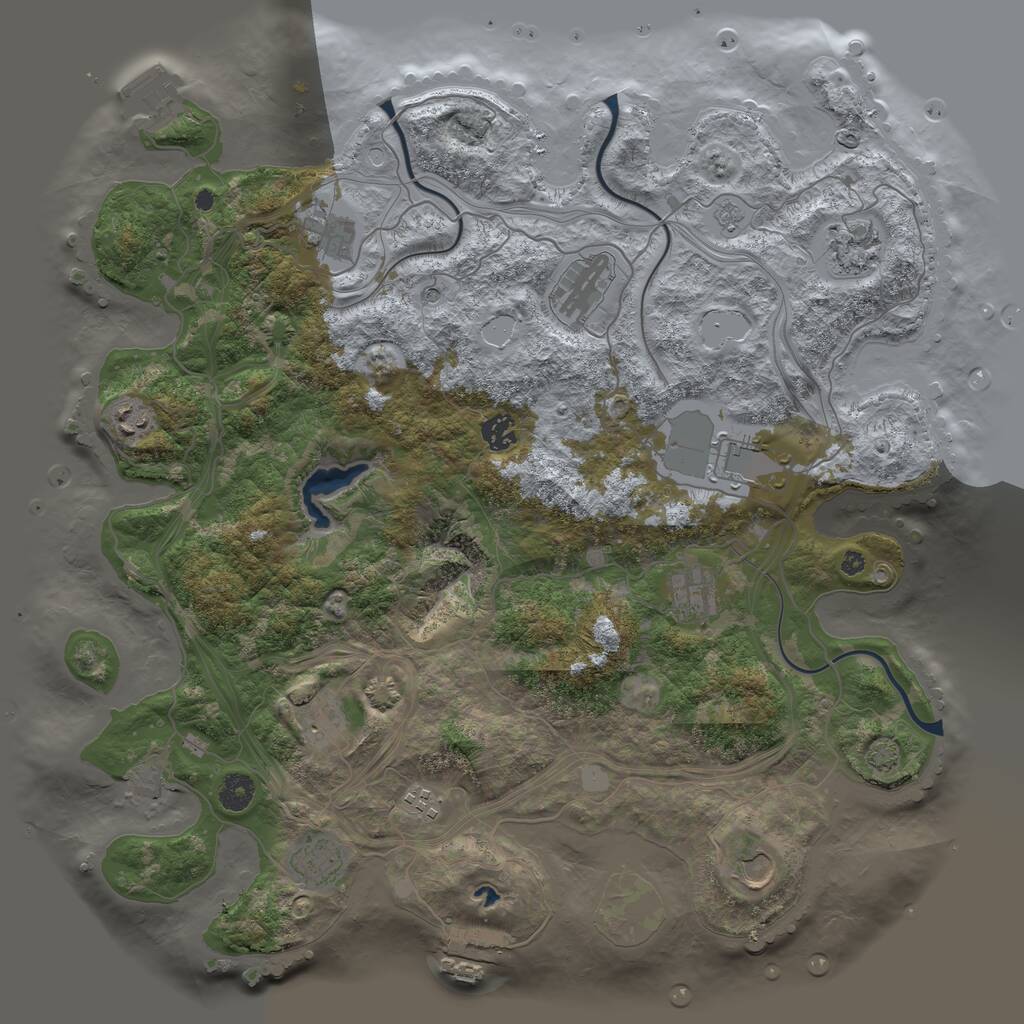 Rust Map: Procedural Map, Size: 4250, Seed: 770149979, 17 Monuments