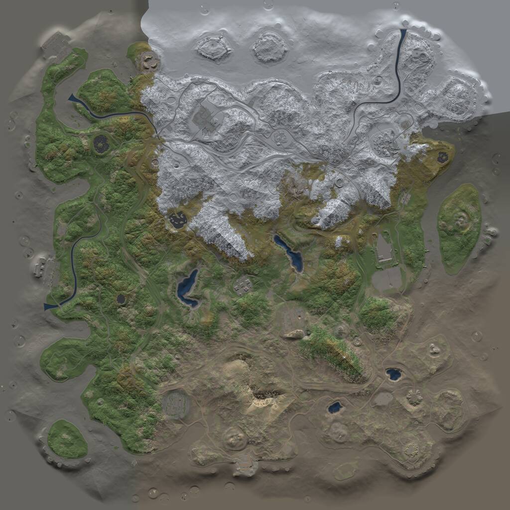 Rust Map: Procedural Map, Size: 4500, Seed: 1411980240, 14 Monuments