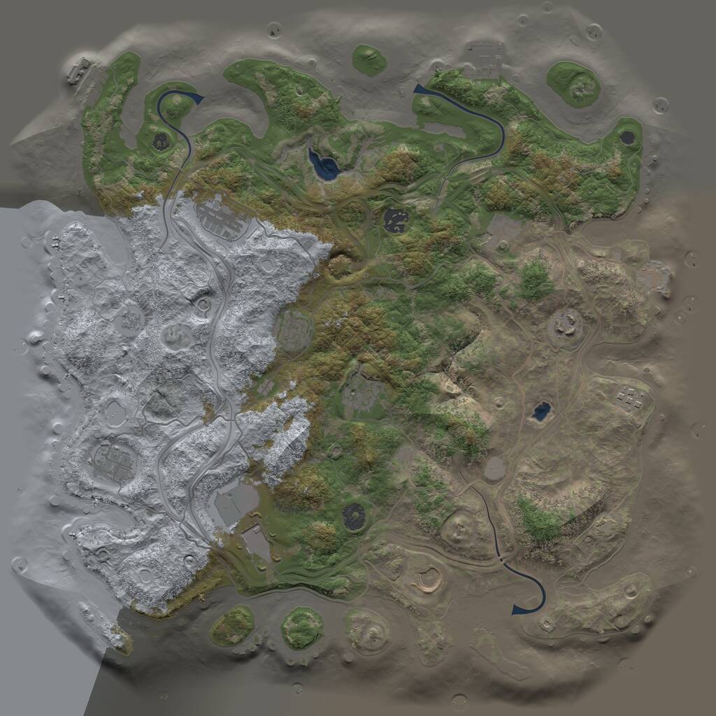 Rust Map: Procedural Map, Size: 4250, Seed: 1407150183, 16 Monuments