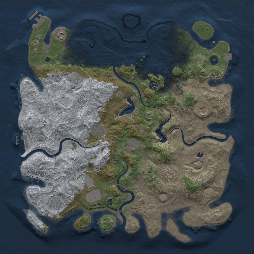 Rust Map: Procedural Map, Size: 4250, Seed: 1407150183, 16 Monuments