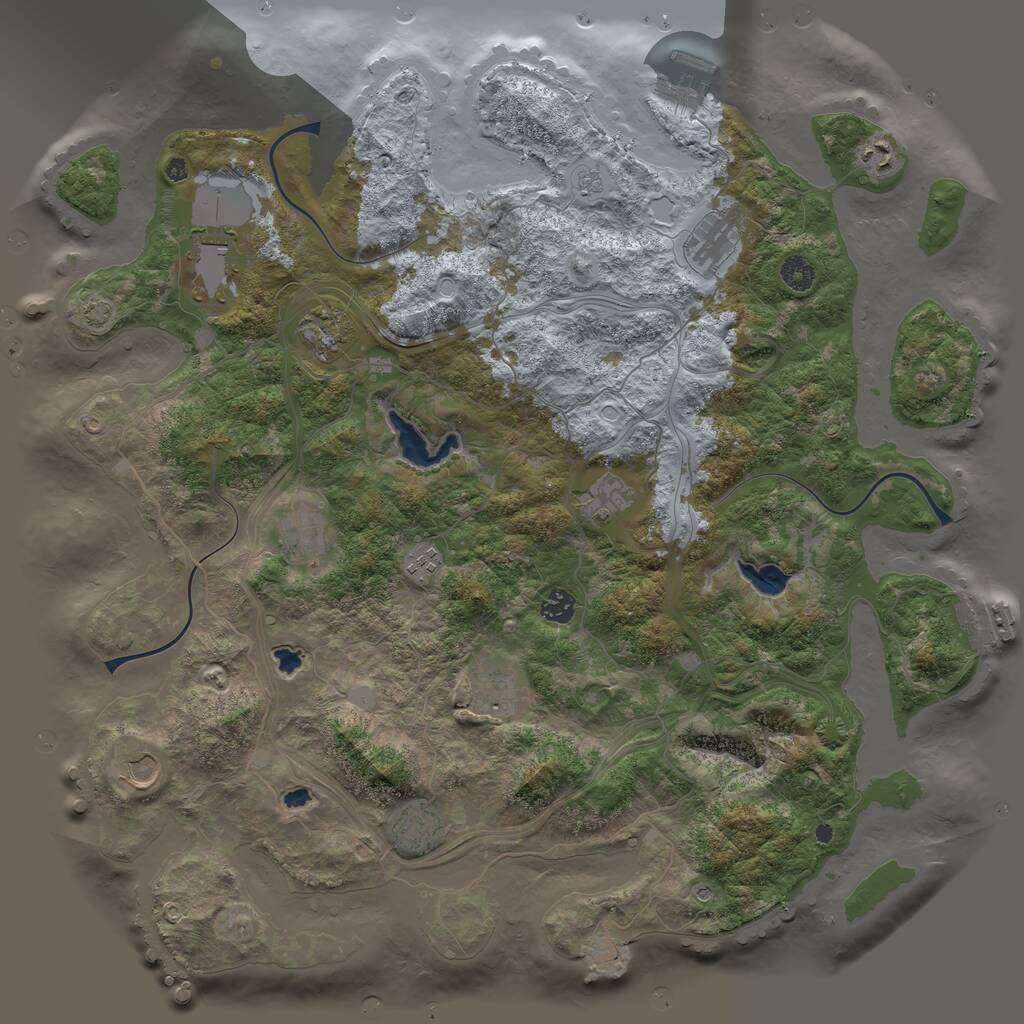 Rust Map: Procedural Map, Size: 4500, Seed: 410544259, 17 Monuments