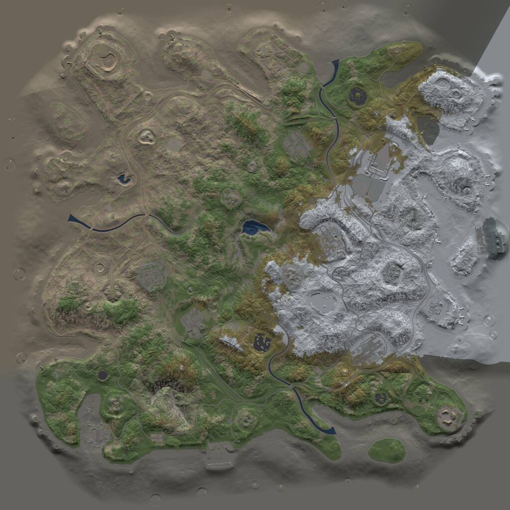 Rust Map: Procedural Map, Size: 4250, Seed: 64099695, 16 Monuments