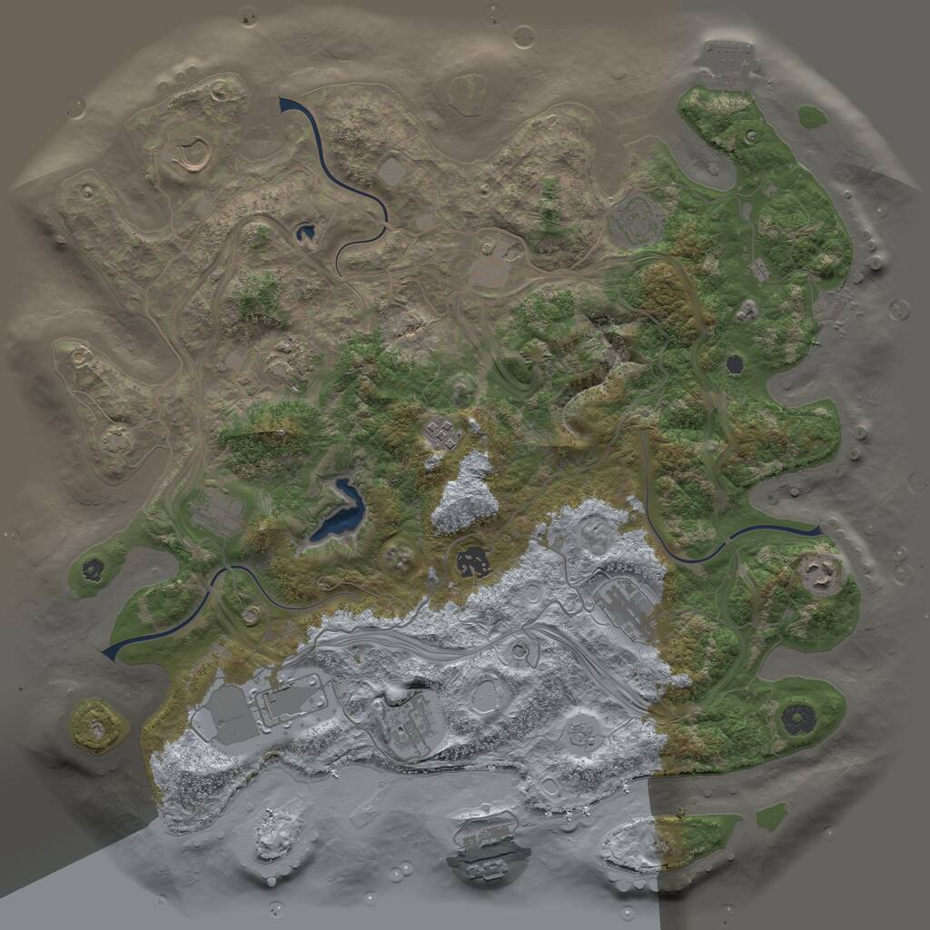 Rust Map: Procedural Map, Size: 4250, Seed: 301377634, 17 Monuments