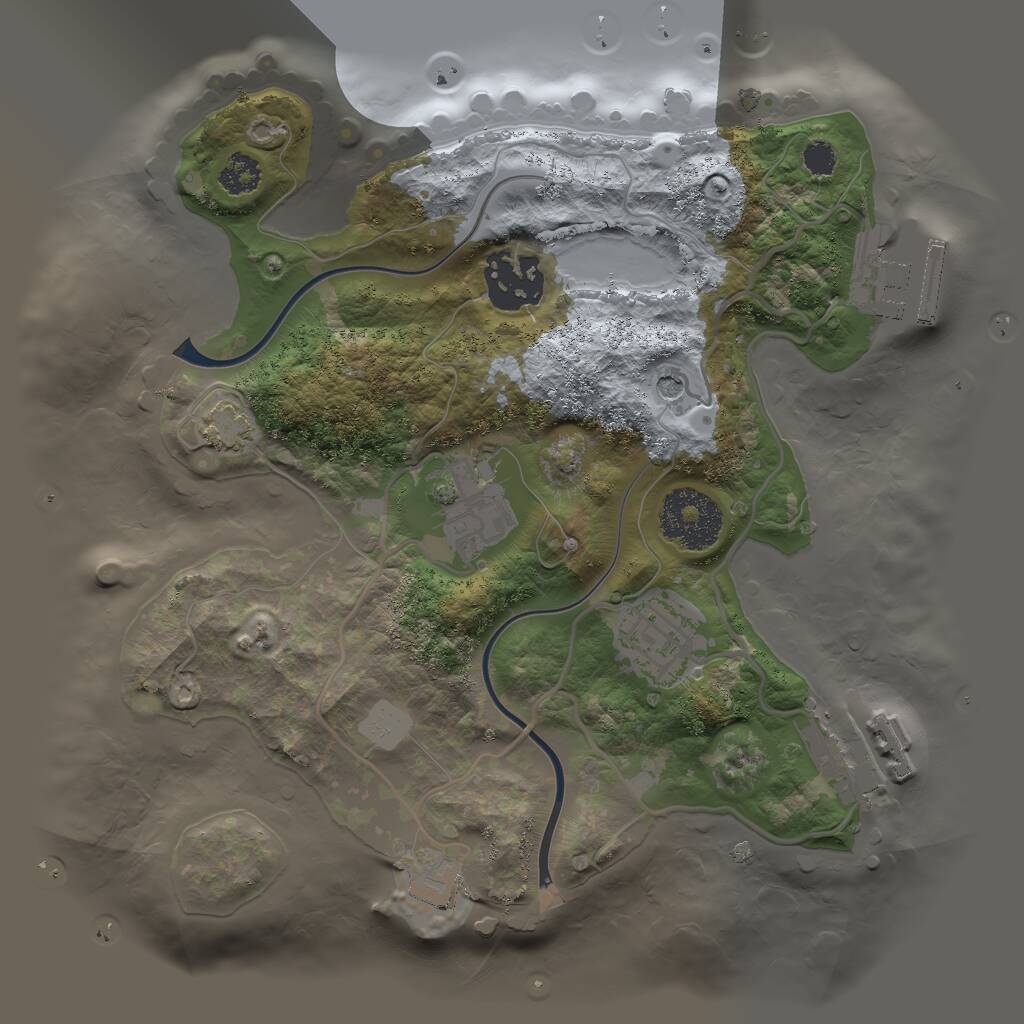 Rust Map: Procedural Map, Size: 2500, Seed: 97699347, 8 Monuments