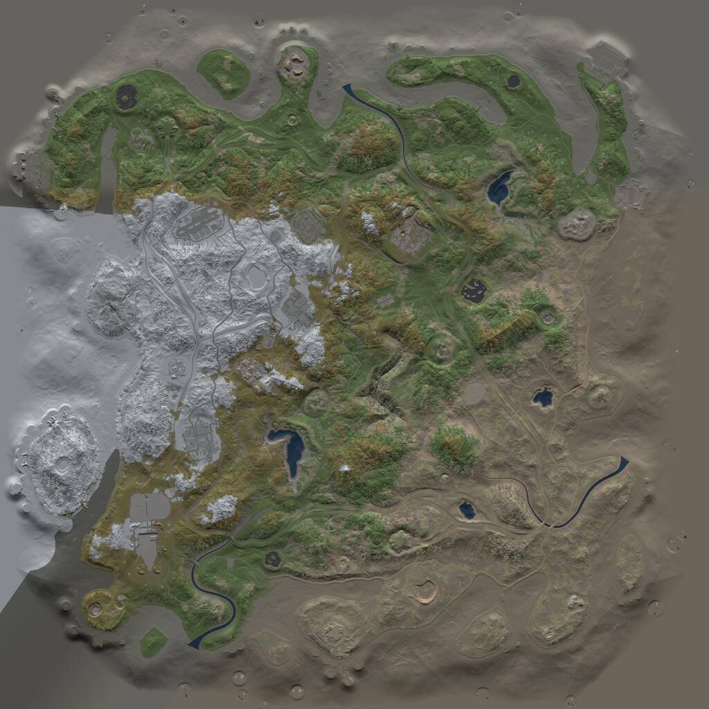 Rust Map: Procedural Map, Size: 4500, Seed: 1365688009, 16 Monuments