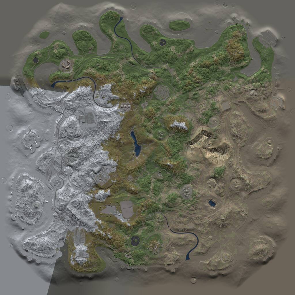 Rust Map: Procedural Map, Size: 4445, Seed: 4000, 14 Monuments