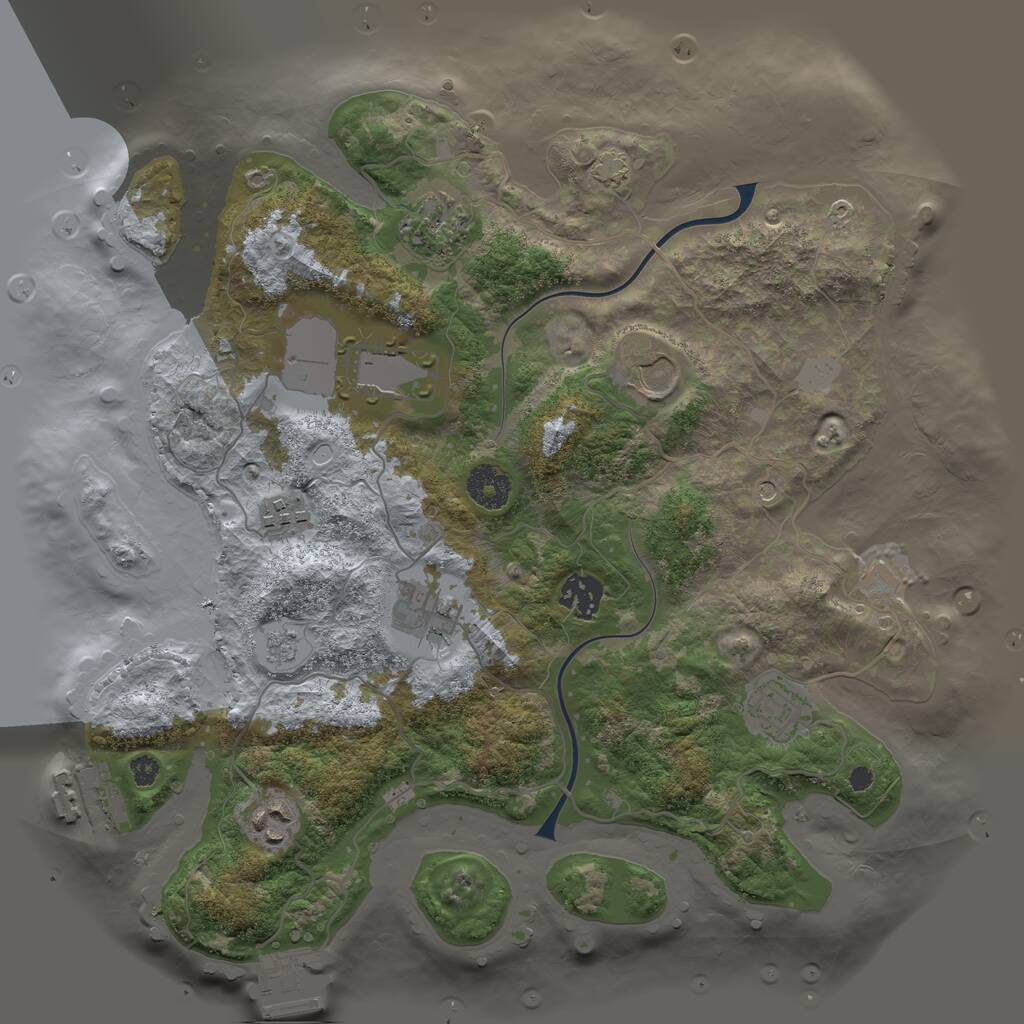 Rust Map: Procedural Map, Size: 3500, Seed: 876632652, 14 Monuments