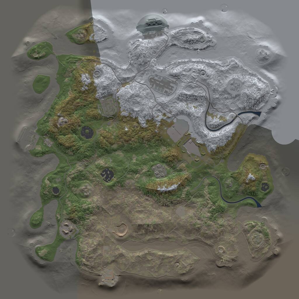 Rust Map: Procedural Map, Size: 3500, Seed: 2127356980, 13 Monuments