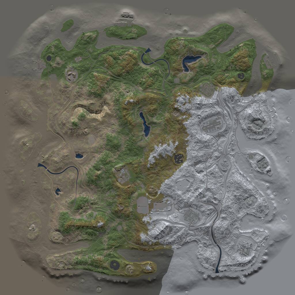 Rust Map: Procedural Map, Size: 4500, Seed: 837002416, 15 Monuments