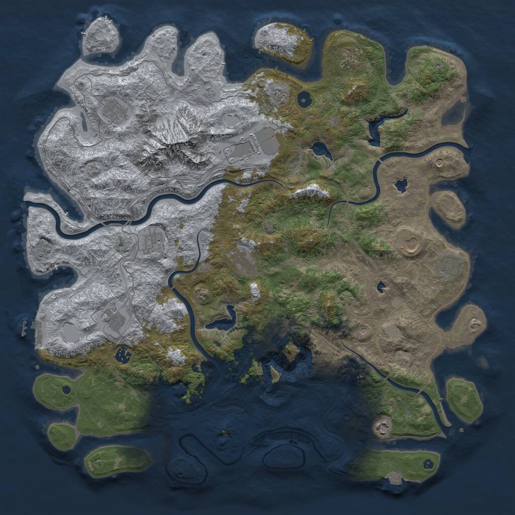 Rust Map: Procedural Map, Size: 5000, Seed: 562218117, 16 Monuments