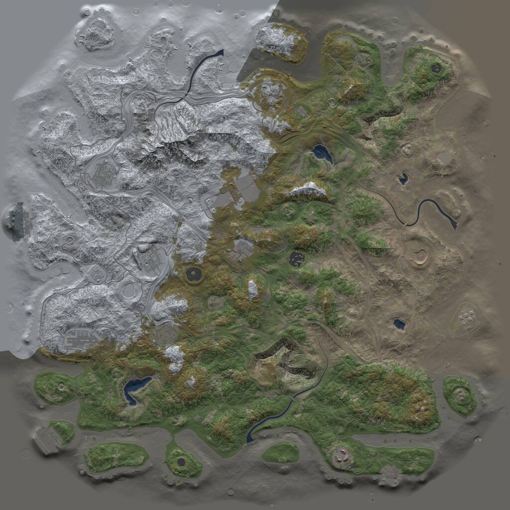 Rust Map: Procedural Map, Size: 5000, Seed: 562218117, 17 Monuments