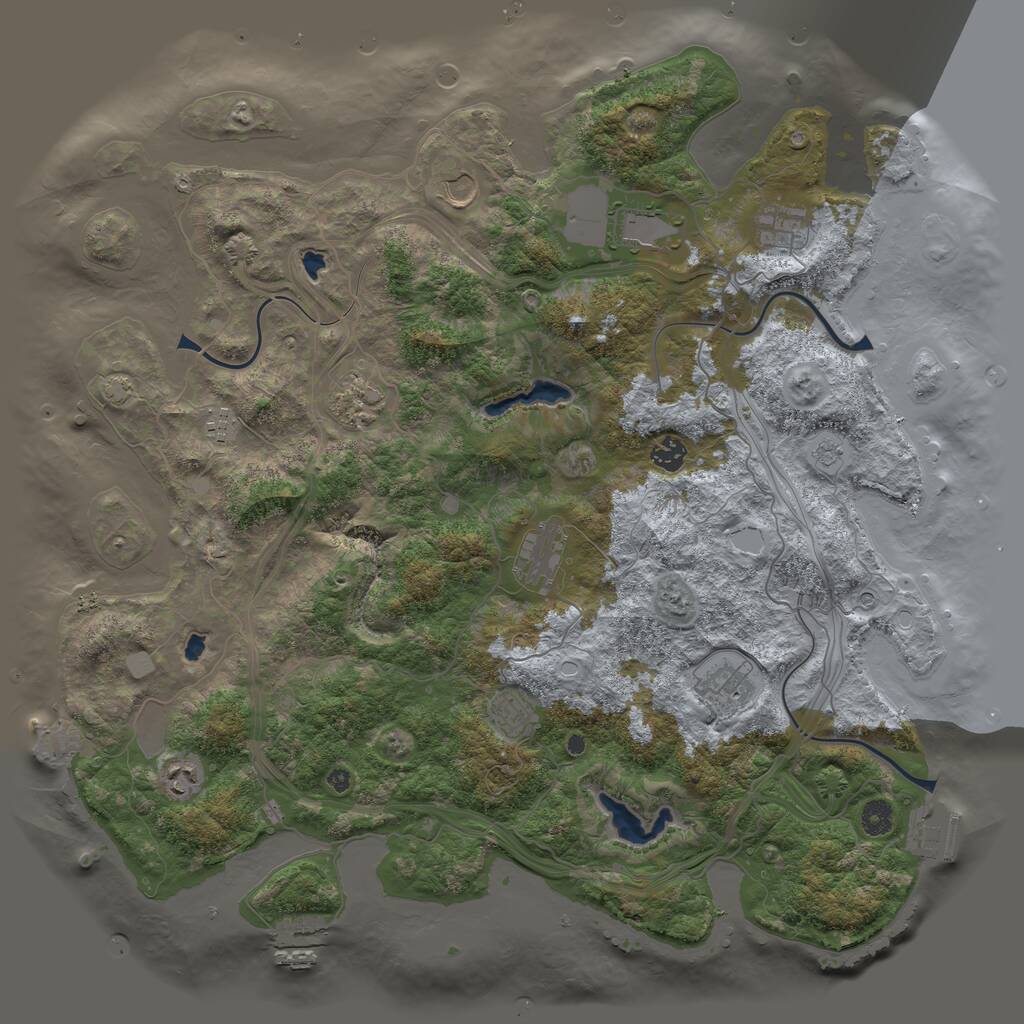 Rust Map: Procedural Map, Size: 4500, Seed: 319786447, 16 Monuments