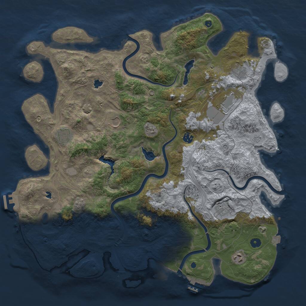 Rust Map: Procedural Map, Size: 4500, Seed: 319786447, 14 Monuments