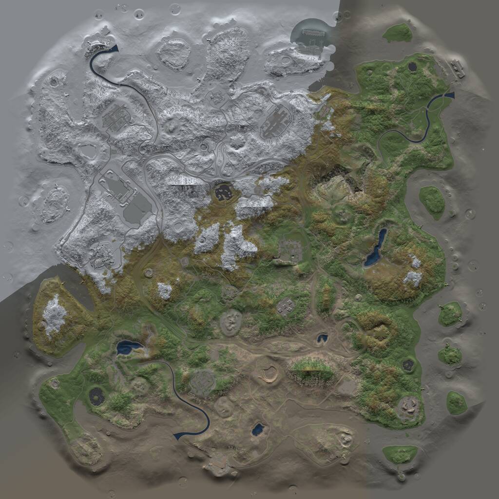 Rust Map: Procedural Map, Size: 4500, Seed: 4838893, 16 Monuments