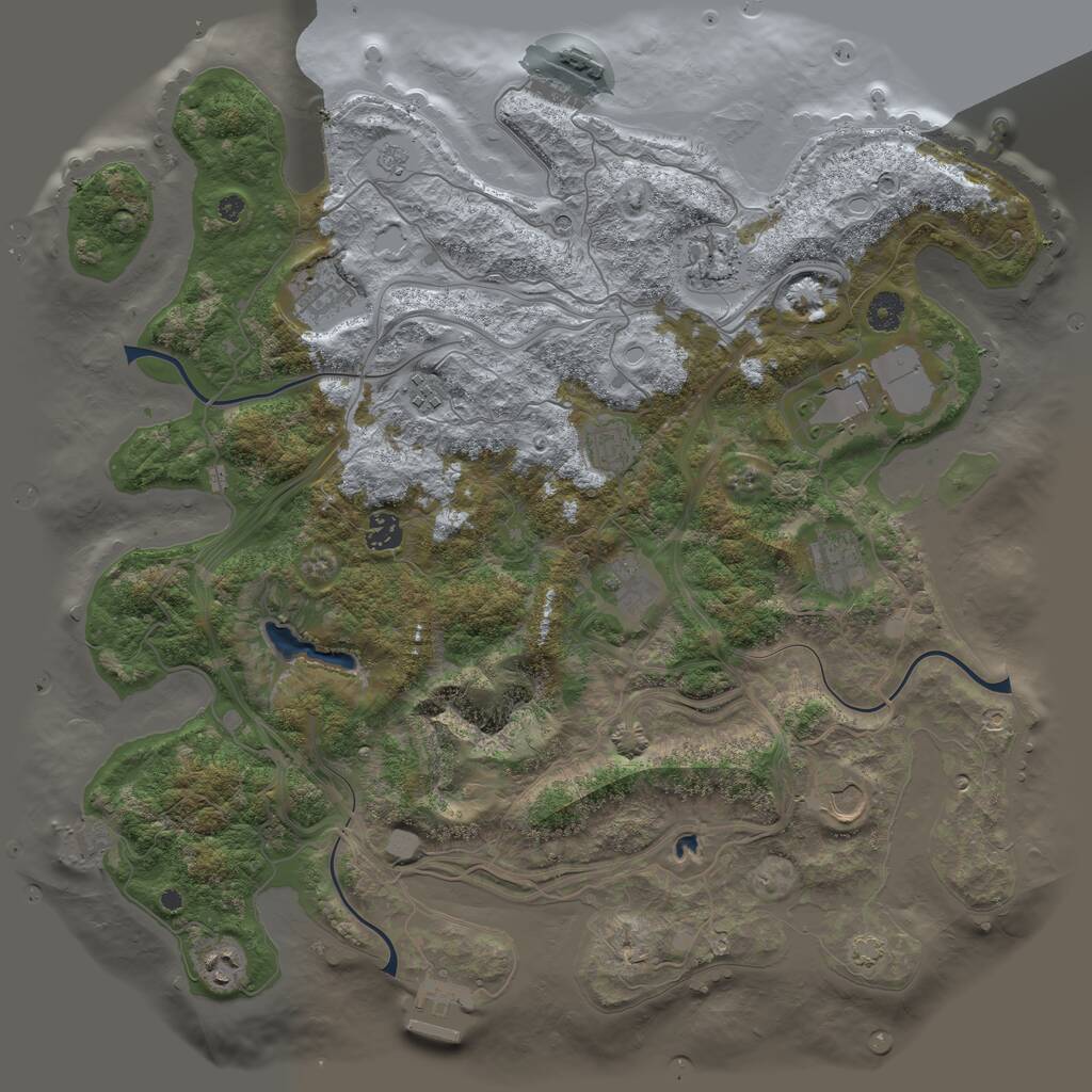 Rust Map: Procedural Map, Size: 4250, Seed: 706409041, 16 Monuments