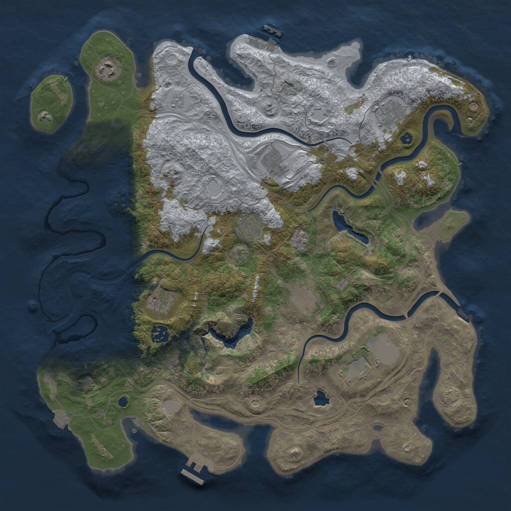 Rust Map: Procedural Map, Size: 4250, Seed: 706409041, 15 Monuments